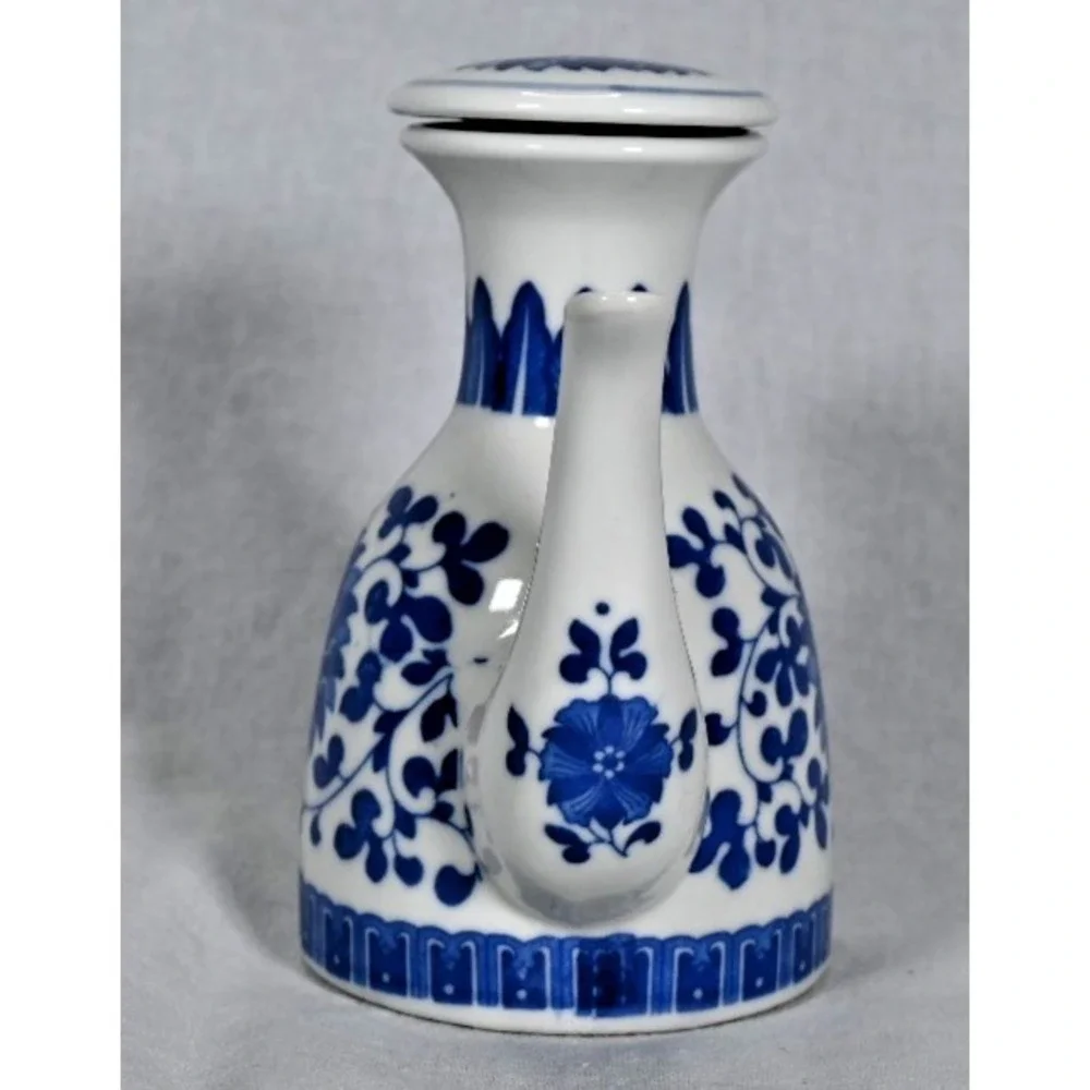 Small Ceramic Soy Sauce Vinegar Seasoning Jar Dispenser Bottle 4-3/4
